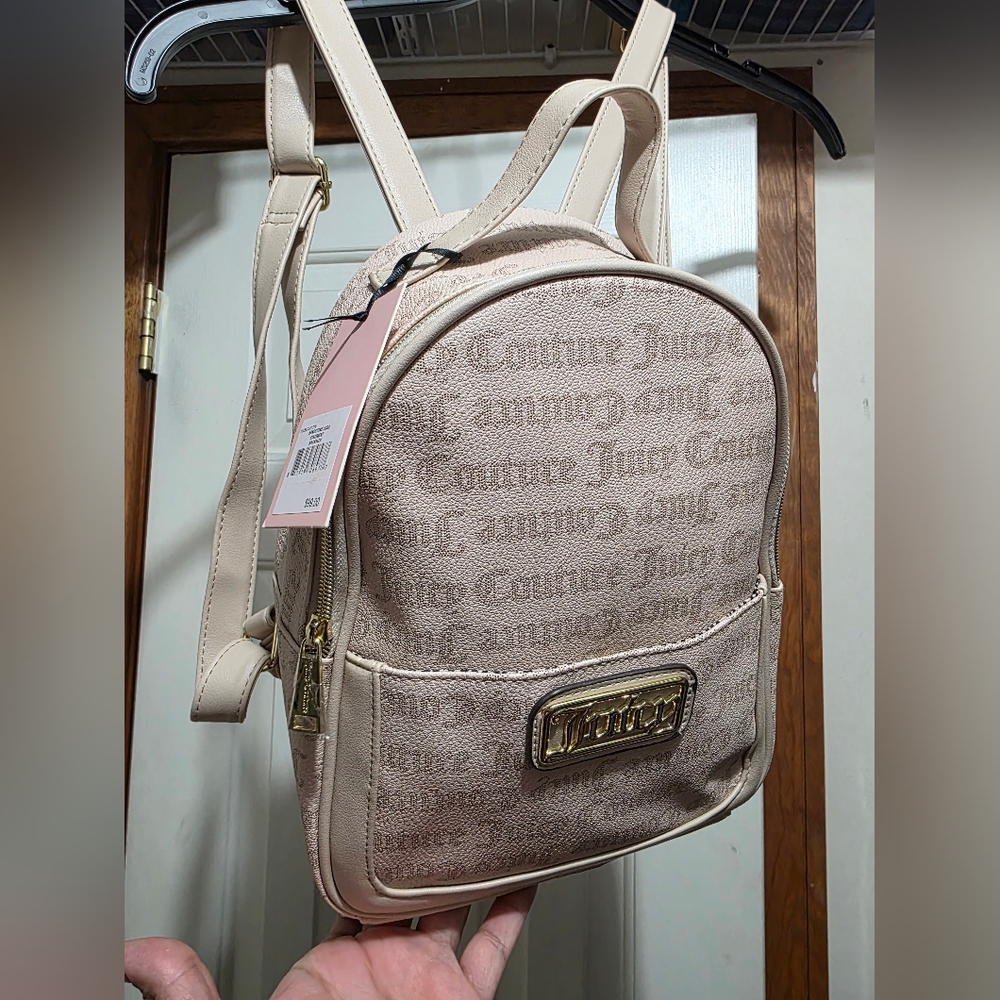 Juicy Couture Sandstone Logo Statement Mini Backpack Nwt